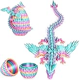 Mydhall 3D Printed Flying Dragon Egg with Articulated Dragon Inside – Toys&Gifts for Kids,Home Decor,Creative Ornaments,Birthday,Easter (Rainbow,Medium)