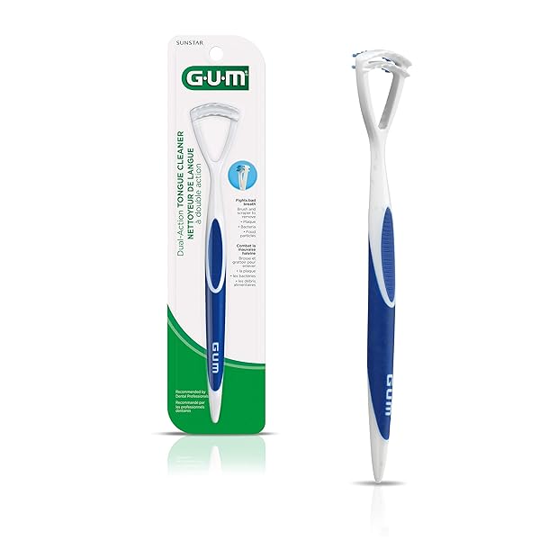 GUM DUAL-ACTION TONGUE CLEANER – COLORS MAY VARY 1 EACH (PACK OF 4)