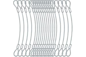 Bytiyar 15 pcs 7.9 inch(20cm) 3mm Thickness Stainless Steel Wire Cable with Loops Vinyl Cover Coated Short Rope Lanyard Lock Safety Tether Chains,Clear