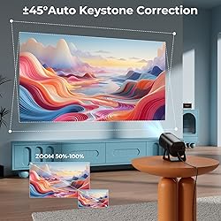 Mini Projector with WiFi and Bluetooth, 4K 1080P