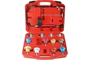KUNTEC 14pc Radiator Pump Pressure Tester Gauge Tool Automotive Cooling System Pressure Leak Tester Kit