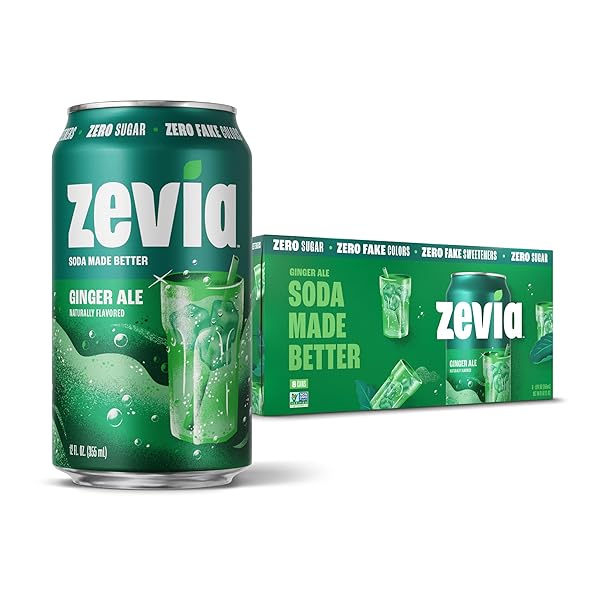 ZEVIA ZERO SUGAR SODA, GINGER ALE, 12 OZ...