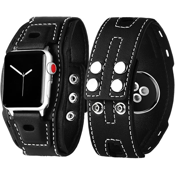Stainless Steel Iwatch Women's Leather Watch Bands Wide