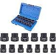 Luckyway 13-Piece Impact Bolt & Nut Remover Set, Nut Extractor Socket, Bolt Remover Tool Set