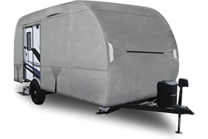 Leader Accessories R-POD Cover Travel Trailer RV Cover Teardrop Cover Windproof Extra Thick with Adhesive Repair Patches (r-pod tt Cover, Model 4 - Up to 17' 7" L, Door in Back)