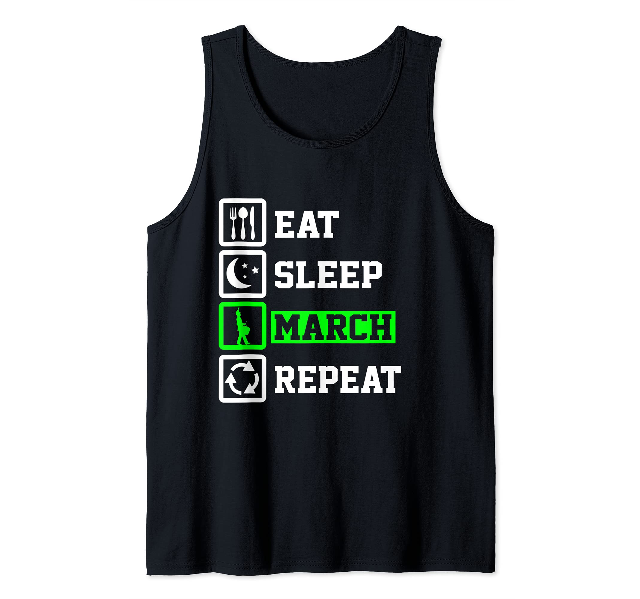 Eat Sleep Snare Drum Repeat Funny Snare Drum Tank Top