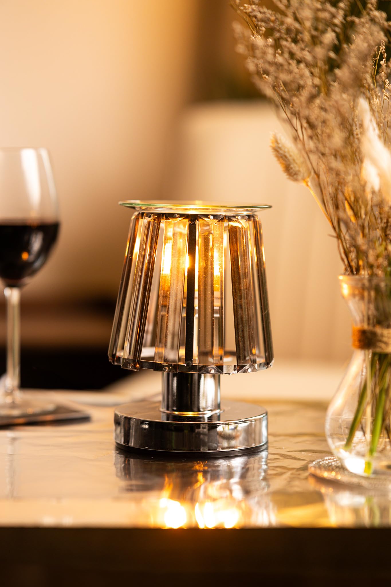 Lesser & Pavey Aroma Lamp Silver Black Crystal, JNS_476043