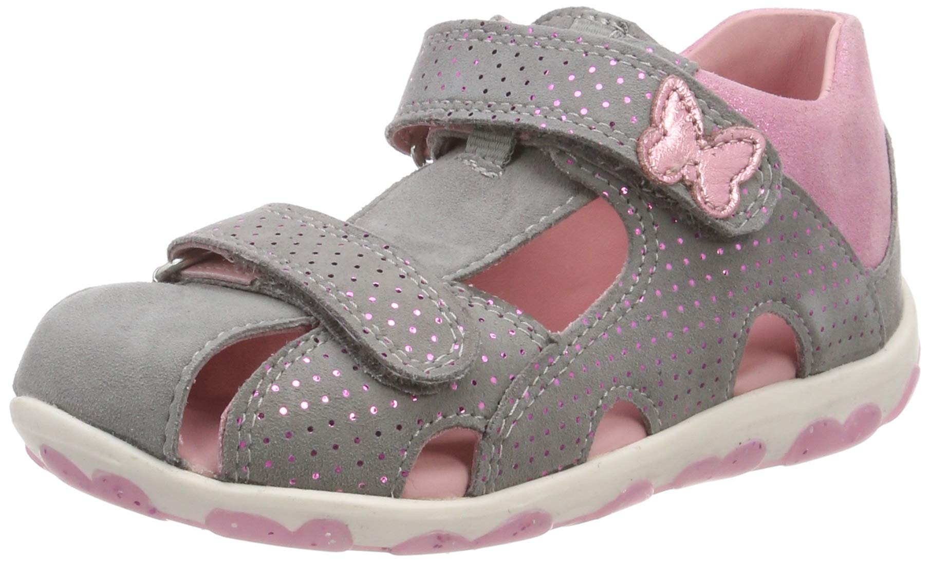 Superfit Women's Fanni Open Toe Sandals, Hellgrau/Rosa 25, 4.5 UK