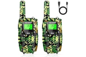 FAYOGOO Walkie Talkies for Kids Long Range 4 Miles,Rechargeable Kids Walkie Talkies 2 Pack with Flashlight, Great Christmas Birthday Toys Gifts Ideas Present for 3 4 5 6 7 8-10-12 Year Old Boys Girls(Green)