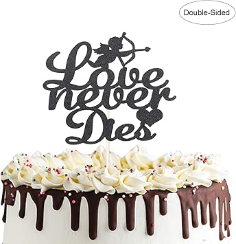 Amazon Com Love Never Dies With Cupid Cake Topper Skeleton Bride