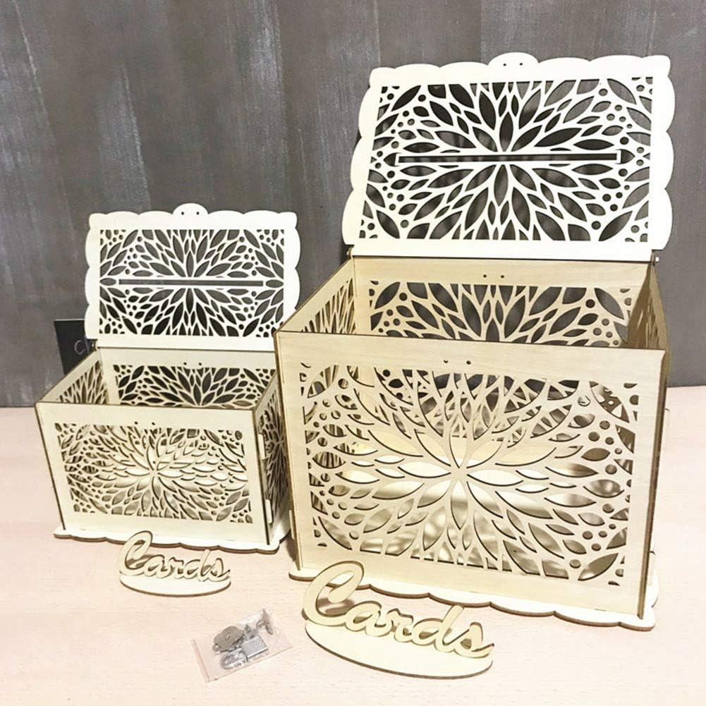 Sodial Diy Rustic Hollow Wooden Knot Wedding Gift Card Box Money Letter Box Wedding Party Sign In Box Wedding Party Decoration Small Decorative Accessories Home Decor Accents Urbytus Com