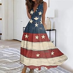 CHRATLHI American Flag Dress for Women Summer