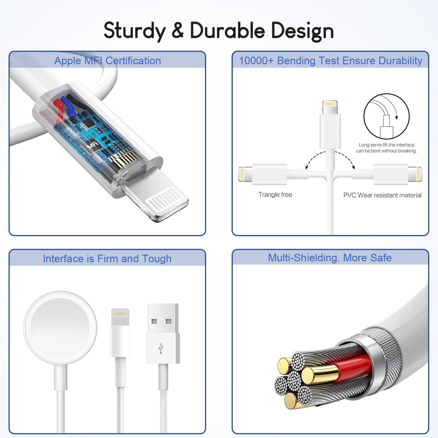 2 in 1 Apple Watch Charger,[MFi Certified] 6.6FT iWatch Charger iPhone Charging Cable with USB Wall Charger Travel Plug Adapter Charger for Apple Watch Series 8/7/6/5/4/3/SE & iPhone 14/13/12/11/X/XR