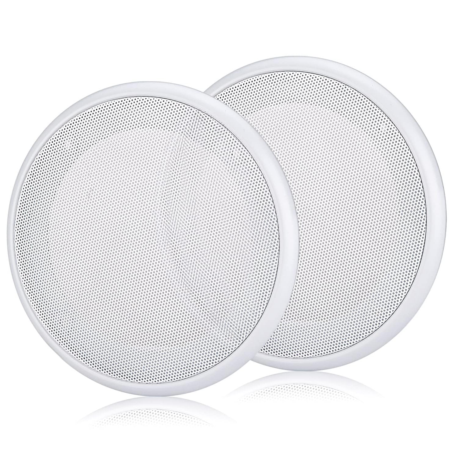 MACHSWON 2PCS 6.5in Car Ceiling Speaker Grille Covers - White Round Commercial Speaker Grill for 6.5 Inch Speaker - Speaker Decorative Ring DIY Accessory
