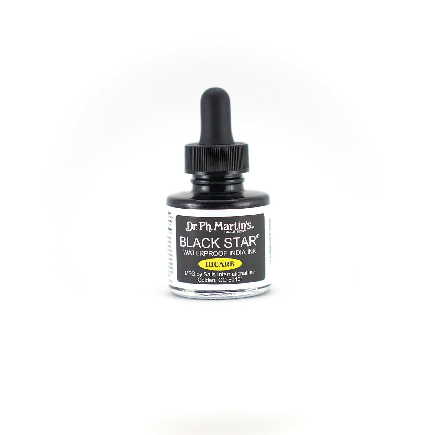 Dr. Ph. Martin's 400058-XXX Black Star India Ink, 1.0 oz, Black (Hi-Carb)