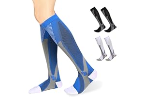 HYZZEOI Compression Socks for Women & Men Medical Grade Circulation 20-30mmHg Best Support for Running Athletic Travel Socks Calf Knee High for Nurses,3Pairs