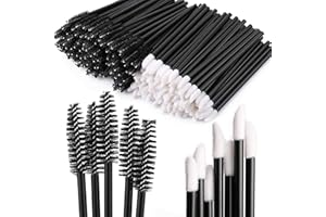 Tbestmax 200 Disposable Mascara Wand Spoolies and Lip Brushes, Lipstick Lipgloss Applicator for Eyebrow Eyelash Extension Mak
