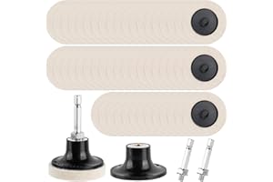 Supkiir 60Pcs 2 Inch Compressed Wool Polishing Wheels, Quick Change Buffing Wheels Sanding Discs with 1/4" Holder for Wood Metal Surface Burr Rust Paint Removal Restoration