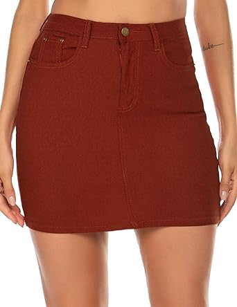 very short denim mini skirt