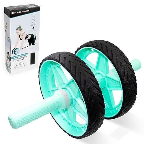 2025 New Double-Wheel Ab Roller for Core Training – Rebound Design with Adjustable Elastic Band, Silent Non-Slip Wheels, Detachable Build, Knee Pad & Bands – Home Gym Gear for Men/Women (Green)