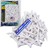 1 1/2'' Plastic Golf Tees &ndash; Short Tees for Irons, Par Threes, Hybrids, and Driving Range - Pack of 120 Bulk 4 Prongs Plastic Golf Tees Performance Series Low Resistance Golf Tee White