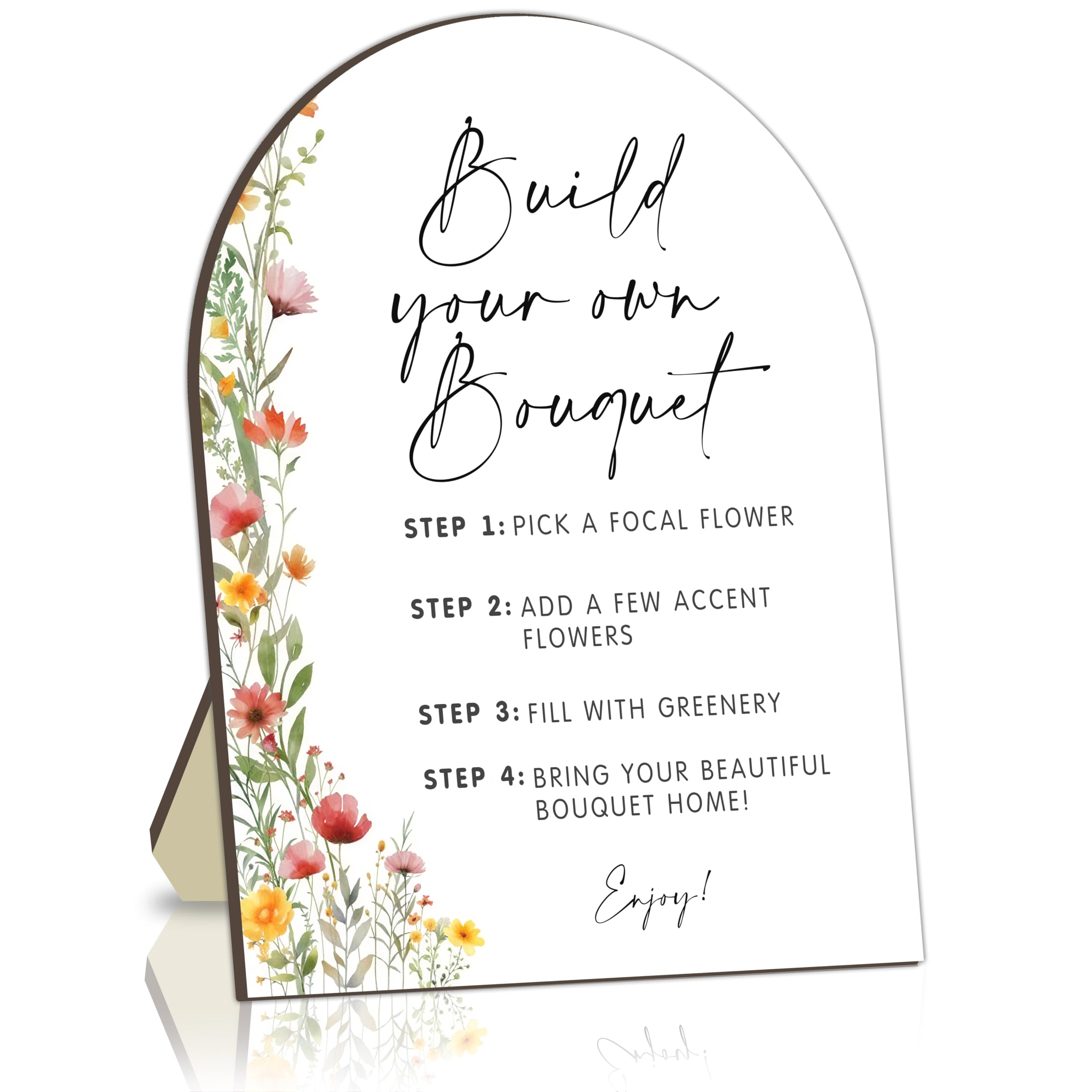 Flower Bouquet Bar Wooden Signs, Floral Welcome Table Sign for Baby Shower Bride Shower, Floral Station for Babies Party, Baby Shower Bouquet Table Decor Sign, Flower Board for Gender Reveal Party