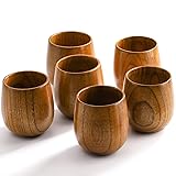 Hiceeden 6 Pack Wooden Tea Cups, 5 Oz Japanese Tea