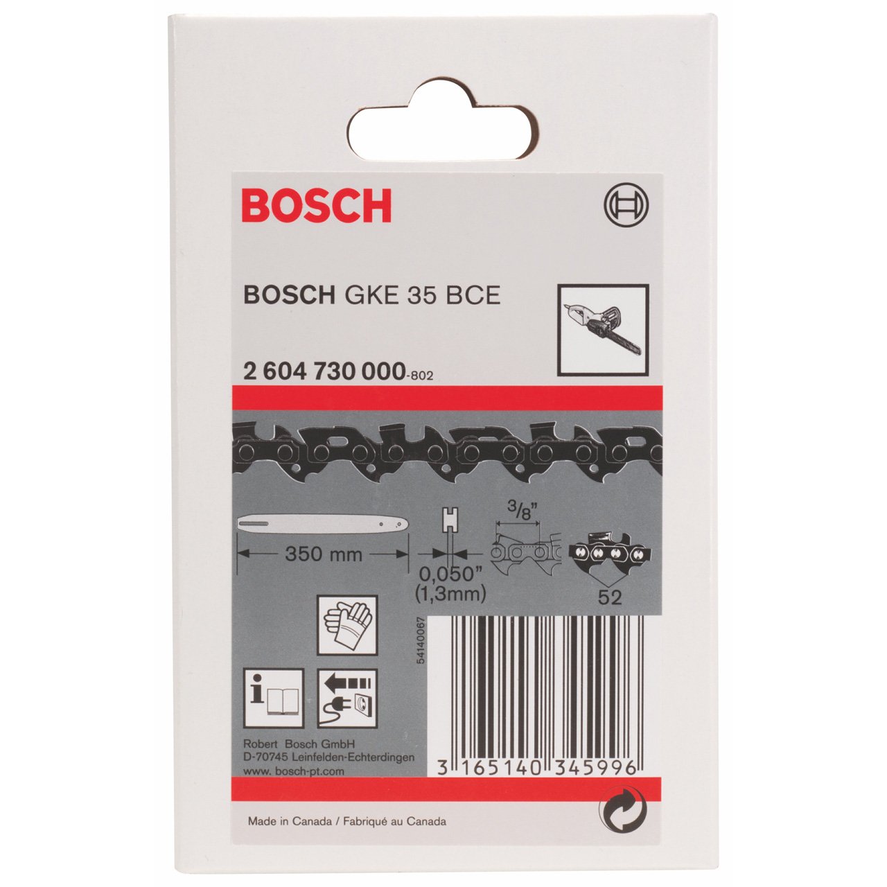 Bosch 2604730000 Chainsaw Chain, Silver, 350 mm
