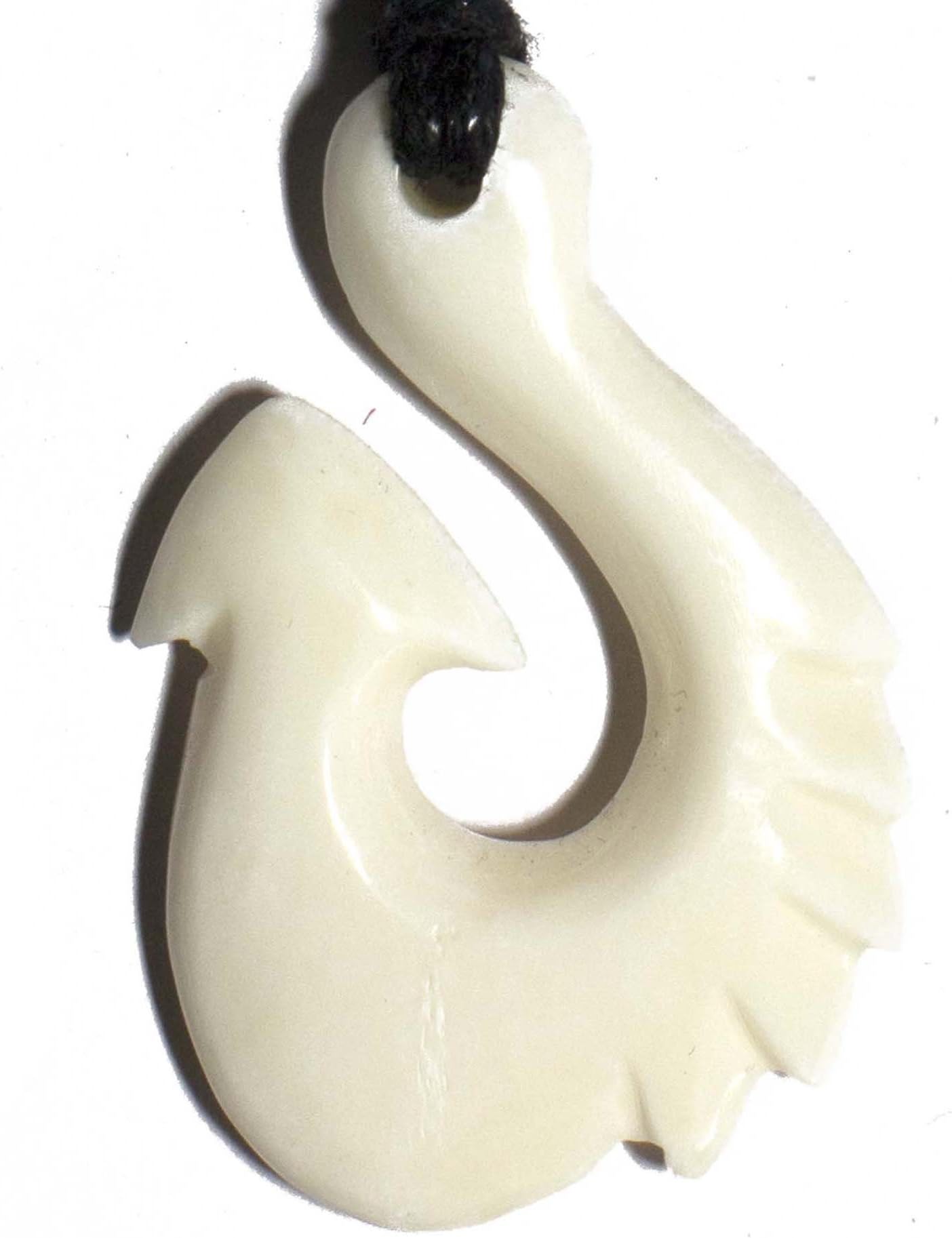 Maory legendary fish hook necklace original traditional design - Genuine Bovinae Family Bone Art