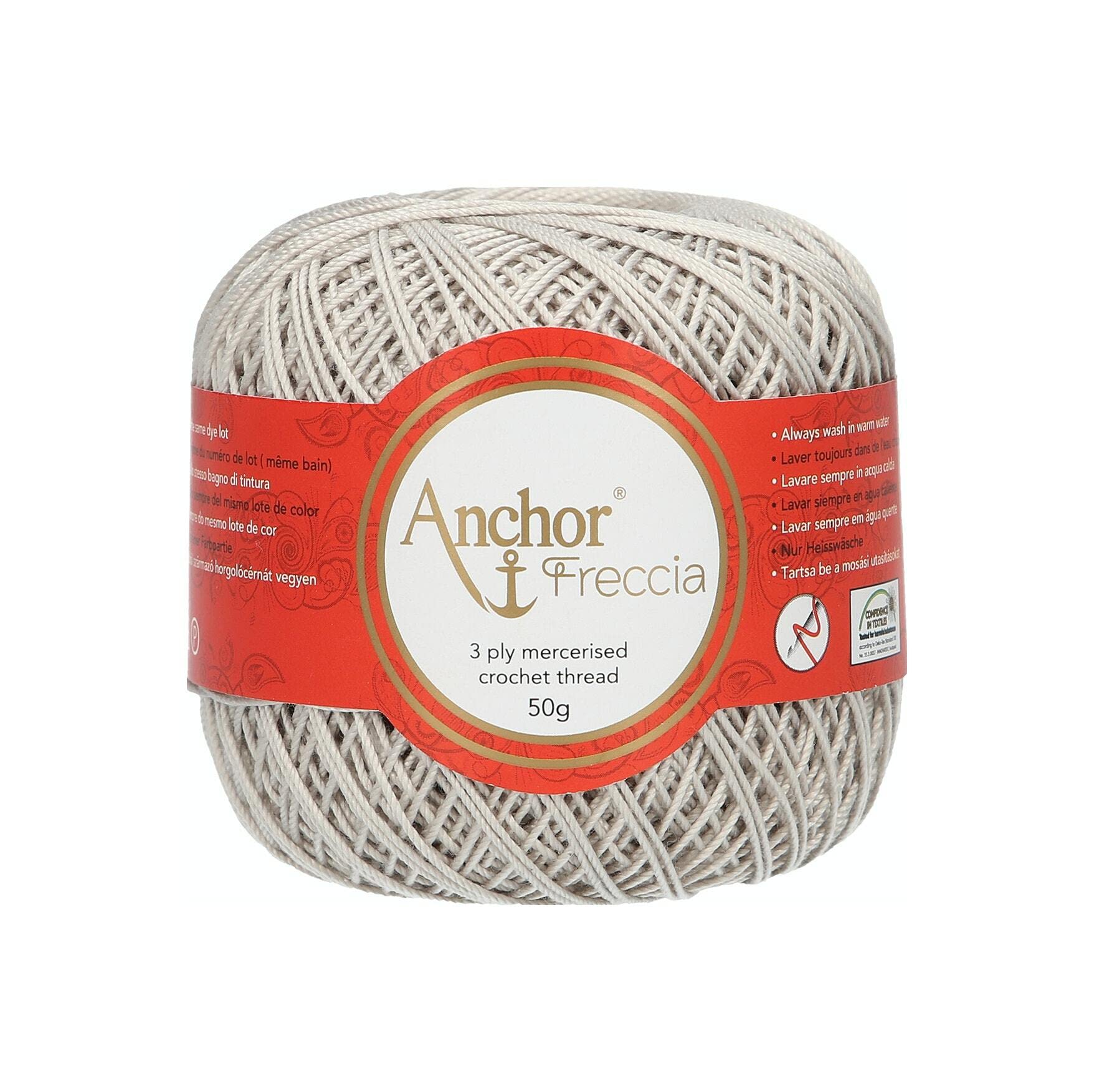 Anchor Freccia Thickness 6 4771006-00397 White Crochet Yarn 100% Cotton — image 1