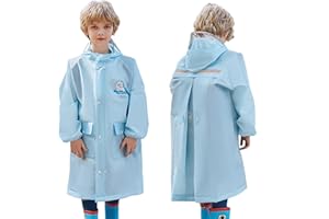 FEWLBY Kids Rain Coat for Girls Boys Raincoat Lightweight Waterpoof Kids Rain Jacket Toddler Rain Wear 2XL Size