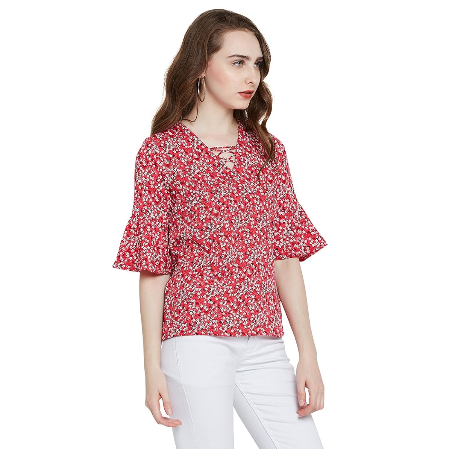 marie claire women red printed top