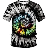 Lurhonp Unisex Tie Dye Crew Neck Short Sleeve T-Shirt