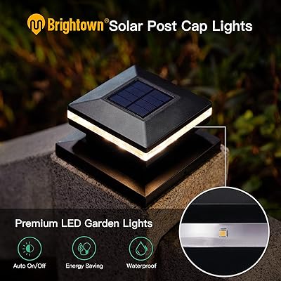 Buy Brightown Fence Post Solar Lights Led Solar Lamp Post Light Fits 4x4 6x6 Posts Cap 15 Lumen Waterproof All Seasons Deck Garden Patio Porch Solar Post Lights Outdoor 3000k Warm White