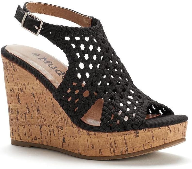 Mudd Women�s Knoll Black PeepToe Platform