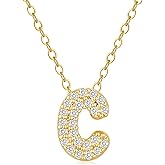 Hothrty Gold Initial Necklaces for Women Dainty Small Cubic Zirconia Letter Necklace Tiny Initial Pendant Monogram Choker Name Necklace Personalized Gift Trendy Jewelry