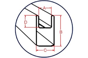 1/4" U Zinc - 6ft Zinc Came (Cut Into 3-24" Pieces) By Stallings Stained Glass