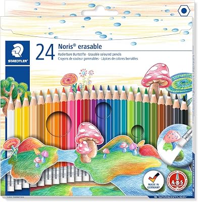 Noris 144 Matite cancellabili – 24 colori, esagonale