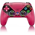 Gamrombo LED Wireless Controller for PS5, Compatible with PS5 Pro/Slim/PC, Dual Vibration, Macro/Turbo Function, 3.5mm Audio 