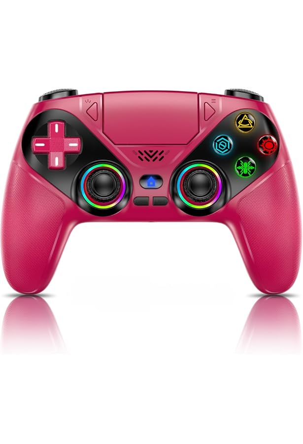 NITHO Controller Cablato Per PS5/PS4/PC/MAC/Android, Con Joystick Hall Effect, Paddles Programmabili, Turbo, Giroscopio 6 Assi, Vibrazione, Touchpad E RGB