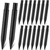 Blulu 8.25 Inch Plastic Ground Spikes Stakes Solar Lights Stakes Classic Black (16 Pieces)