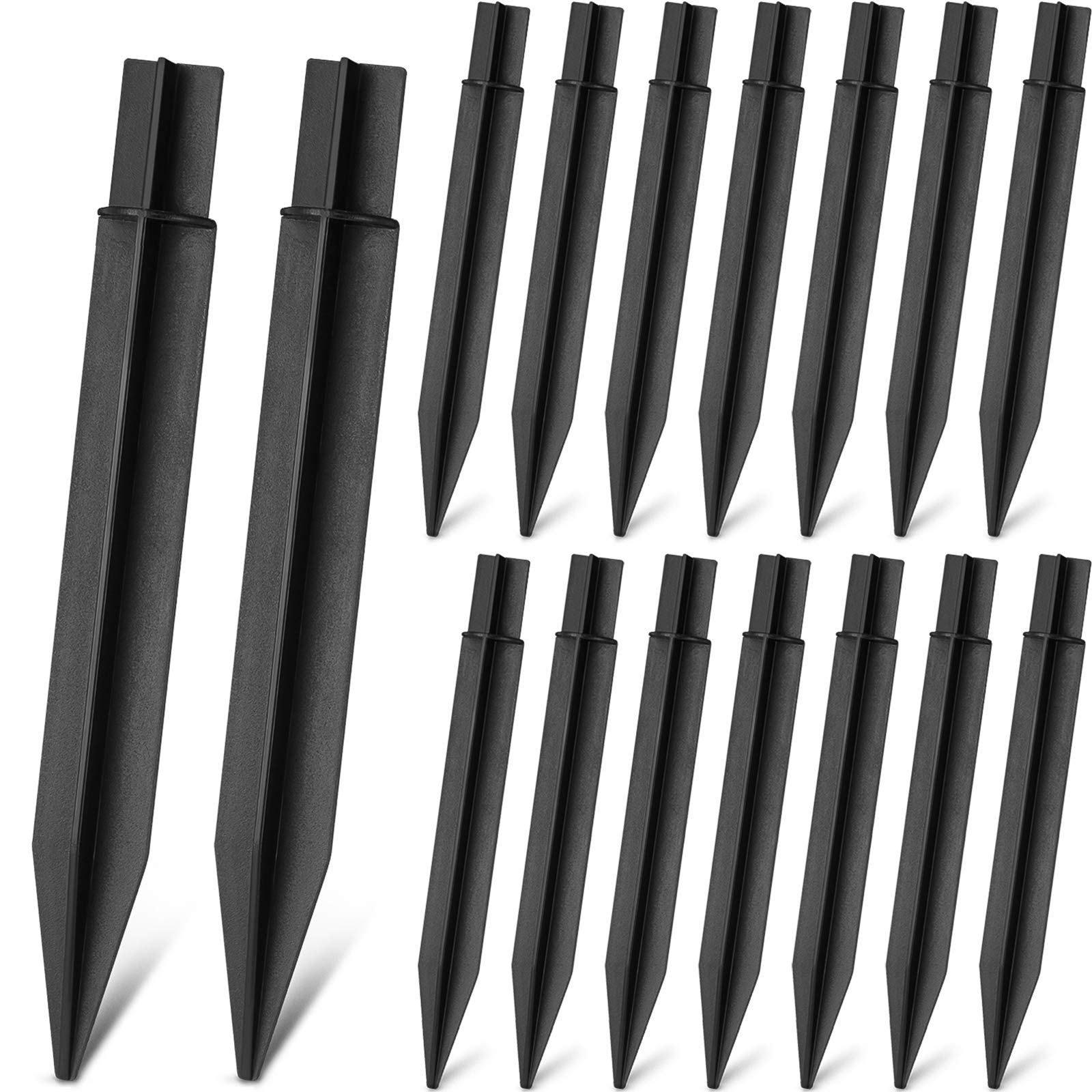 8.26 Inch Plastic Ground Spikes Stakes Solar Lights Spikes Replacement ABS Lights Stakes for Christmas Garden Lights (16 Pieces)