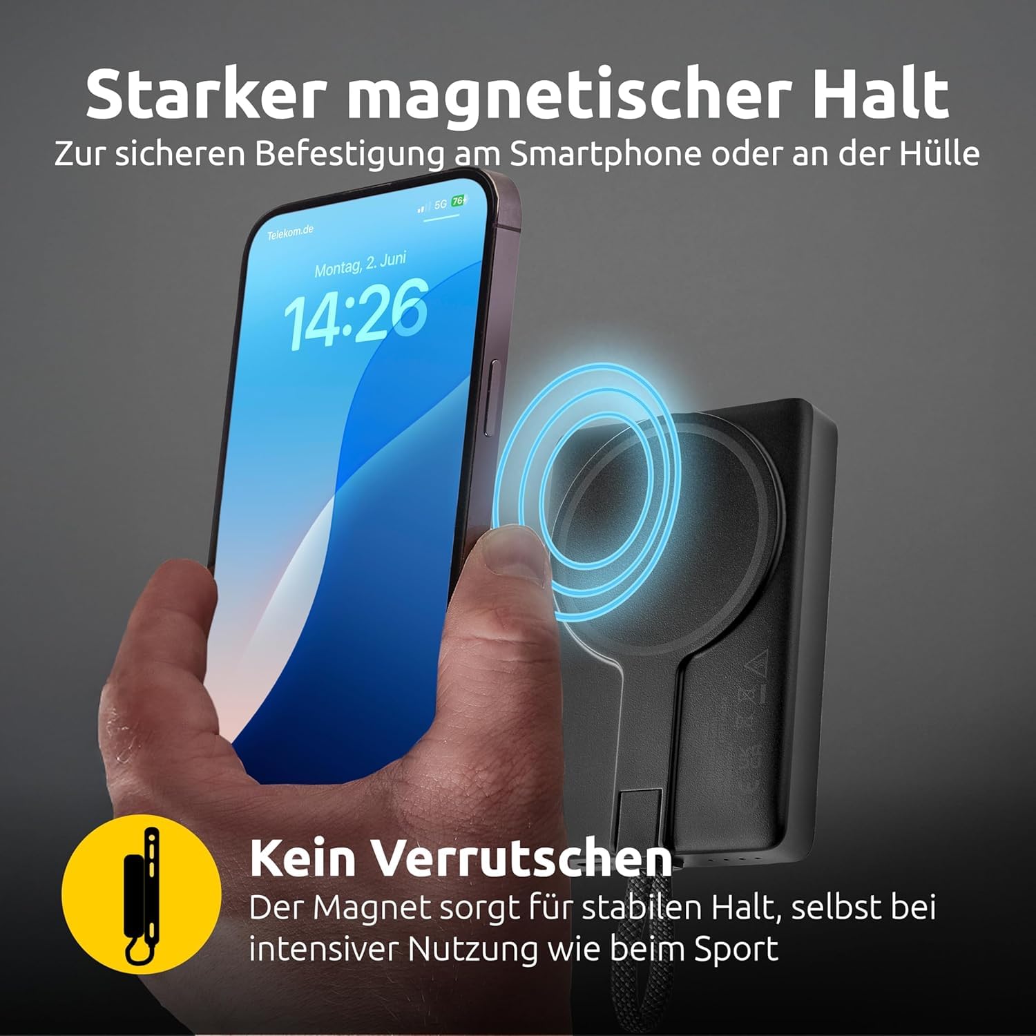 Intenso MC10000 Magnetische Powerbank 10.000 mAh mit USB-C Kabel 2