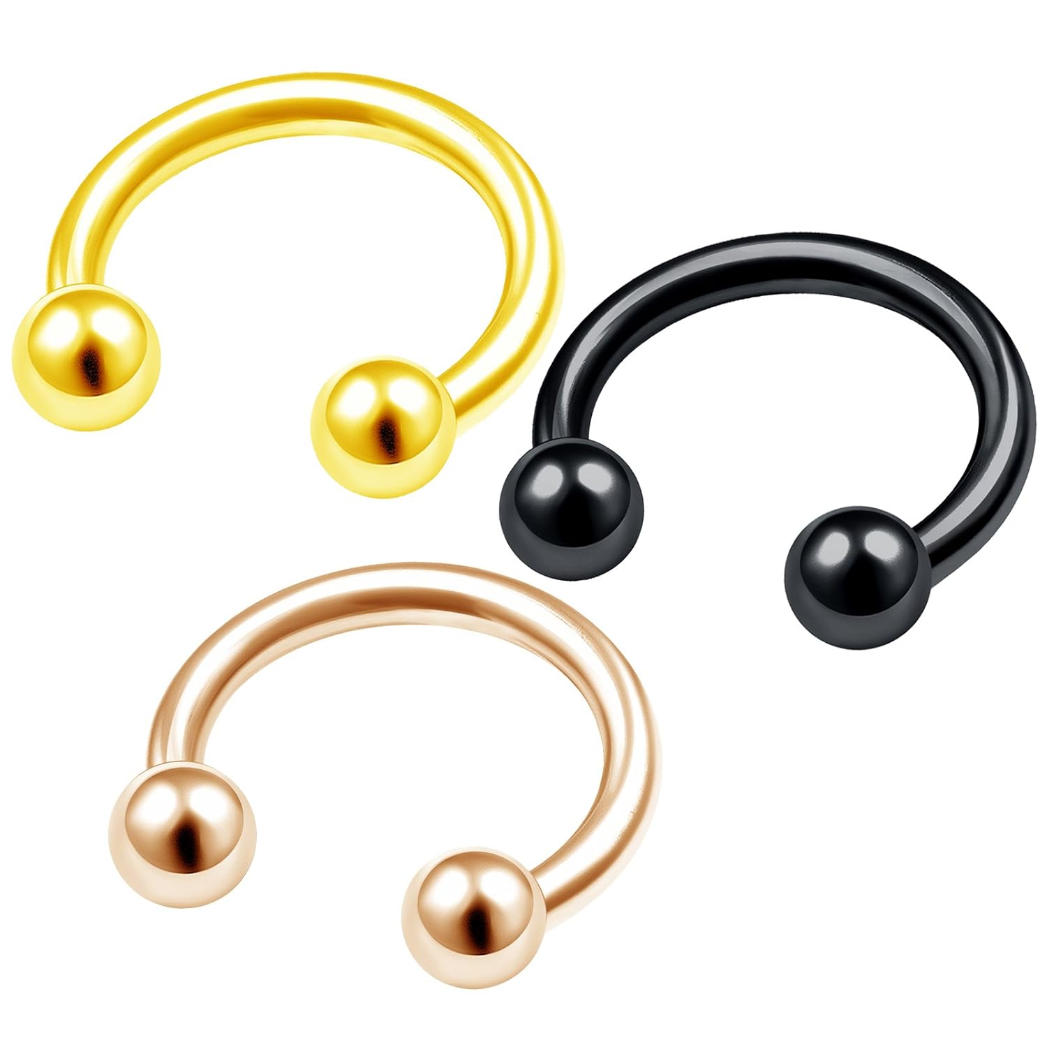 Best Quality 3pcs Anodized Steel 16g 5 16 8mm Horseshoe Barbell Earrings Piercing Jewelry Daith Rook Cartilage Tragus Eyebrow 3mm Ball M1366 Shop Online Today Fajalobi Tilburg Nl