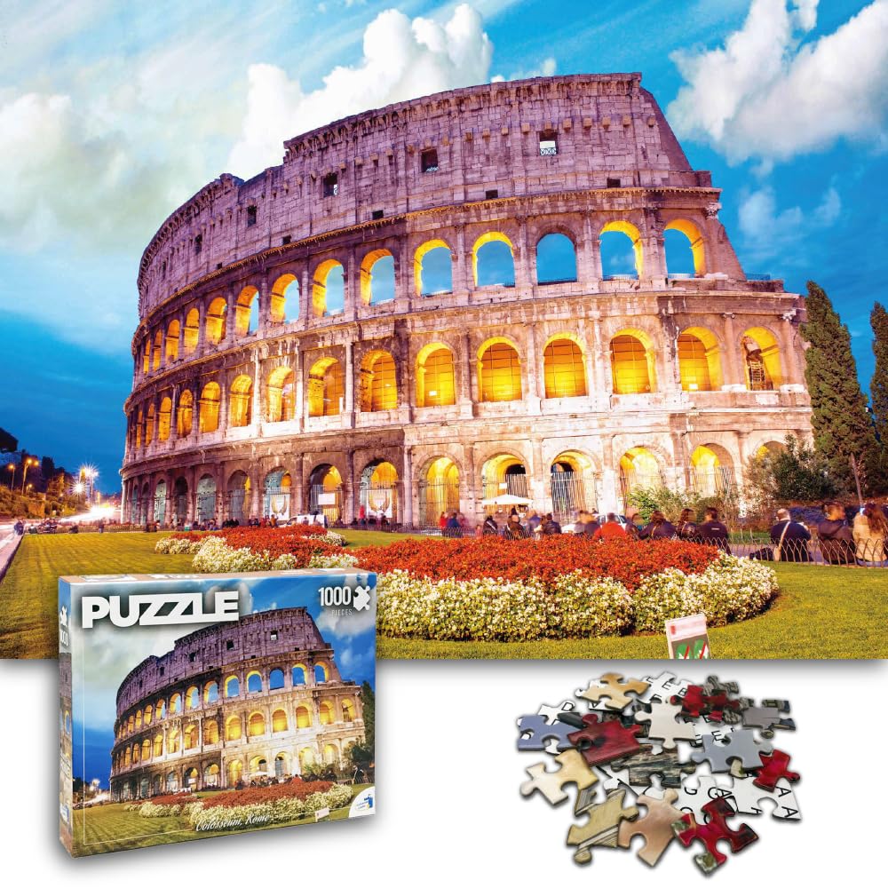 Universal Castle 1000 Pieces Jigsaw Puzzles for Adults Landscape Panorama Italy Sense Photo Classic Impossible Puzzle (Colosseum, Rome Italy) — image 1