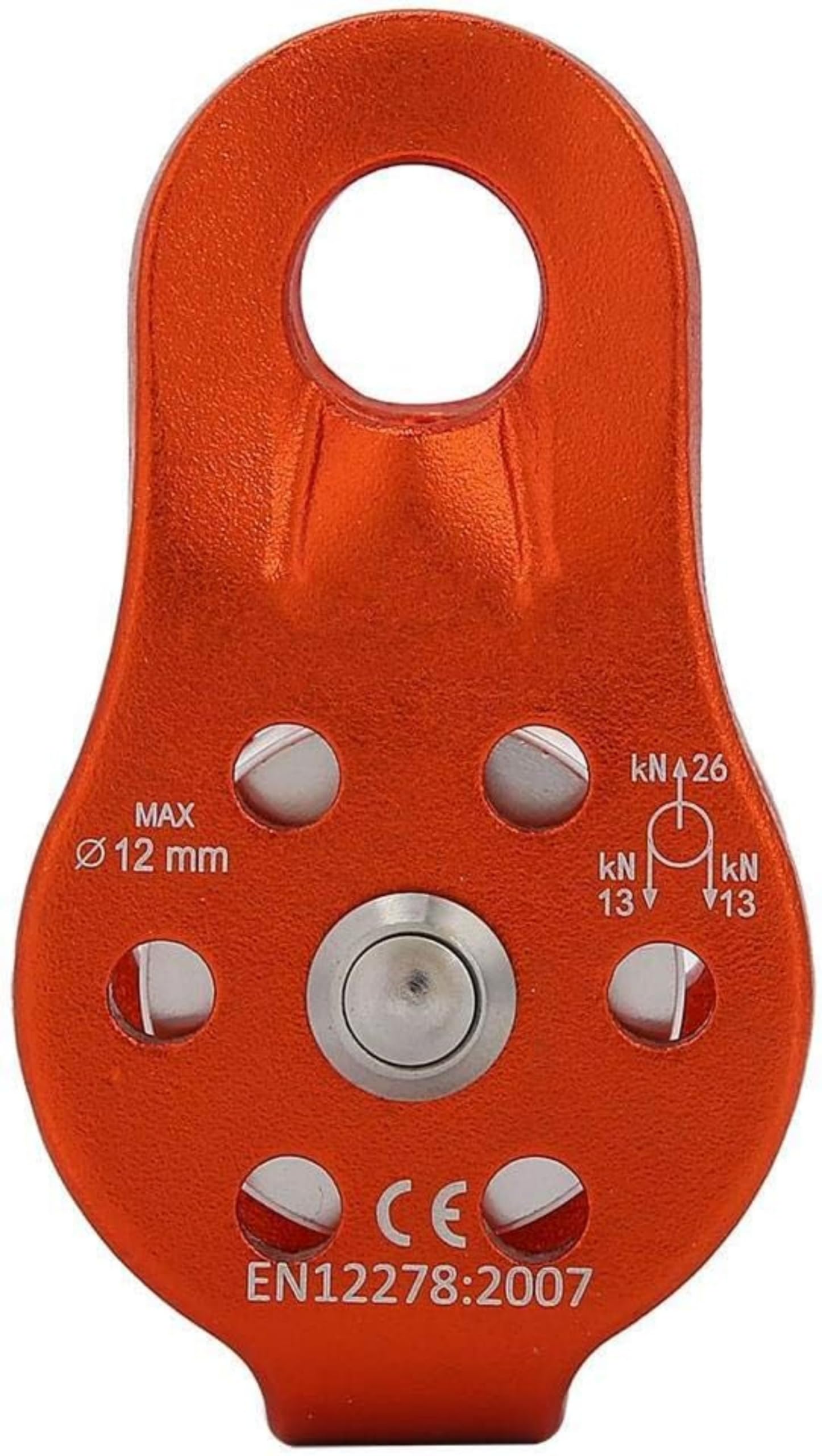 Baverta Climbing Pulley - Aluminium Alloy Rope Pulley Heavy Duty Single Rope Pulley Block for 12mm Rope Climbing 26KN(橙色)