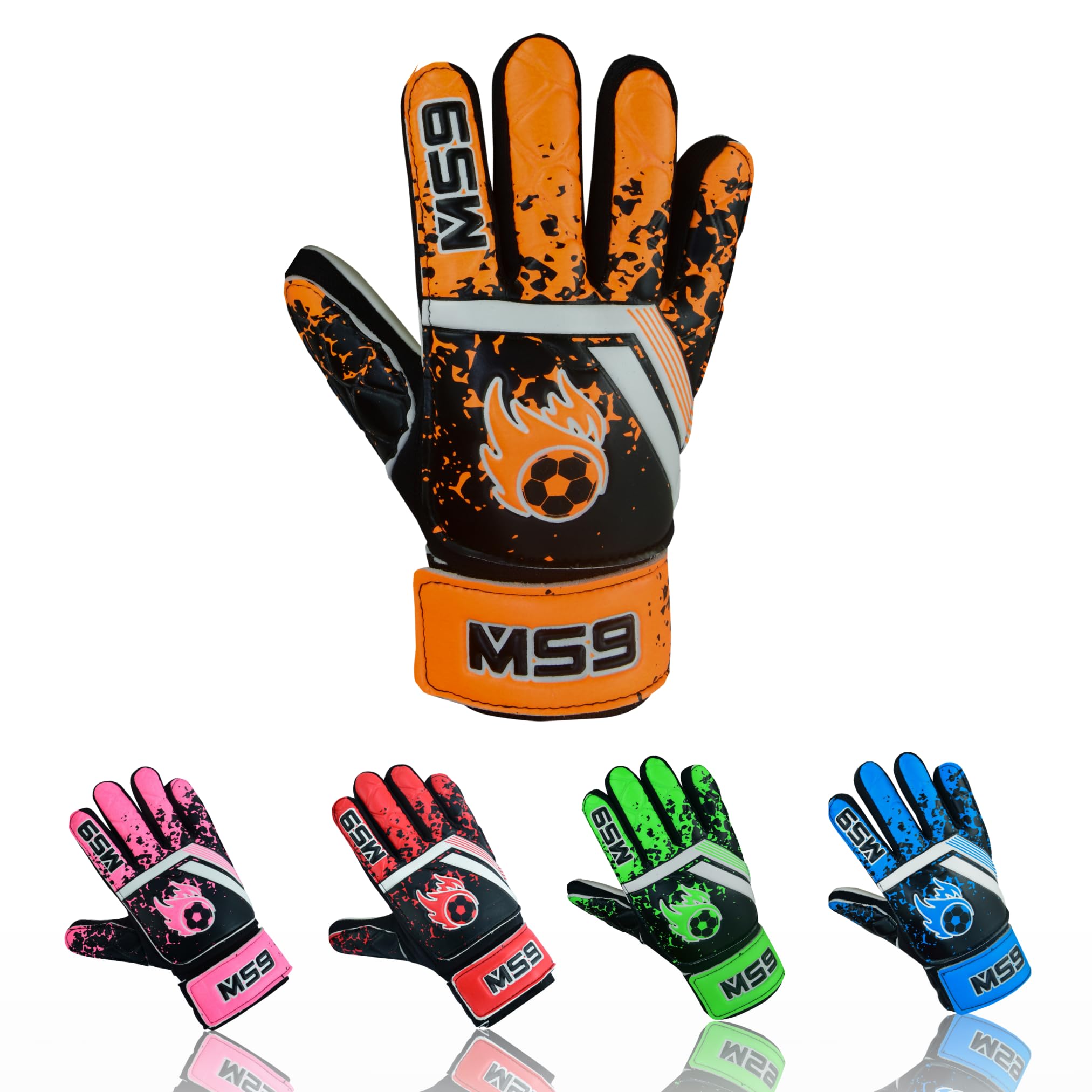 MS9 Kids Boys Children's Junior Football Goalkeeper Sports Soccer Goalie Gloves