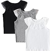 ROMPERINBOX Toddler Tank Tops Girls 3 Pack Ribbed Knit Multipacks Halter Top Camisoles Undershirt