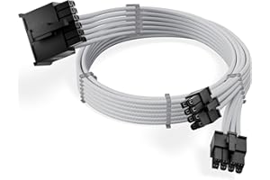 xenlazar PCI-e 5.0 12VHPWR 12+4Pin 90° L-Shape Male to Male Modular Cable,16AWG 600W 12VHPWR 12V-x6 for GPU RTX3090Ti 4070Ti 