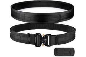 WarBull Tactical Battle Gun Belt, Quick Release Buckle Molle Belt with 1.57'' EDC Inner Belt for Law Enforcement, Shooter